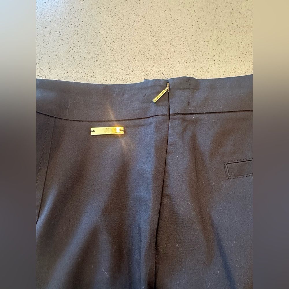 Tory Burch Women's Black Slit Hem Cotton Blend Pants Size 2 - Picture 5 of 11